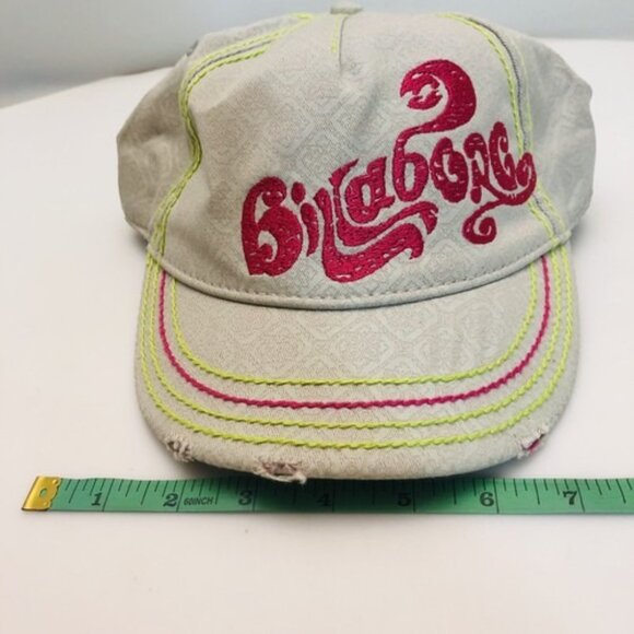 Billabong Trucker Hat Plastic Band Logo Cotton Distressed Baseball Cap Vintage - Picture 10 of 12